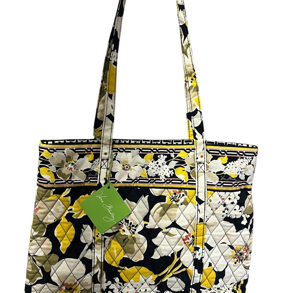 Vera Bradley Floral Quilted Tote Bag - Yellow and Black